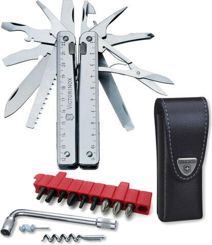 Мультитул Victorinox SwissTool X Plus Ratchet, 115 мм, 40 функций, кожаный чехол 3.0339.L от прозводителя Victorinox