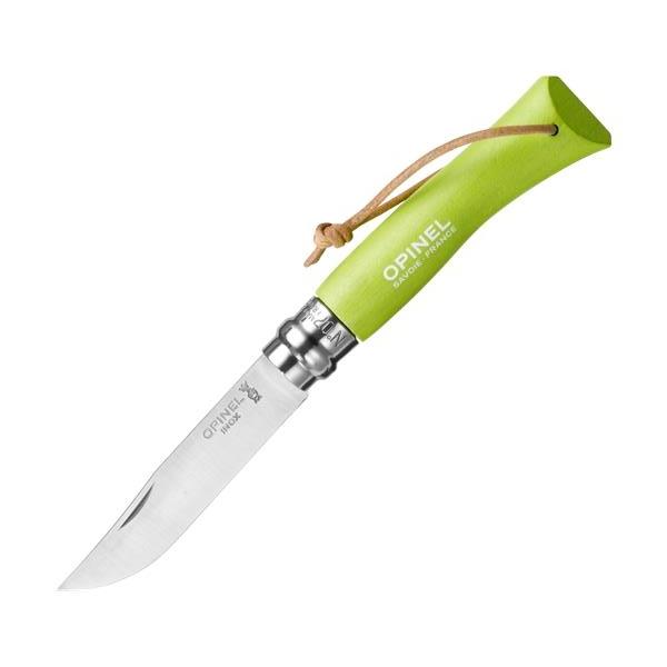 Нож Opinel №7 Trekking, нержавеющая сталь, кожаный темляк, светло-зеленый, 001442 001442 от прозводителя Opinel