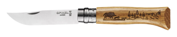 Нож Opinel №8, нержавеющая сталь, рукоять дуб, гравировка кабан. 002331 002331 от прозводителя Opinel