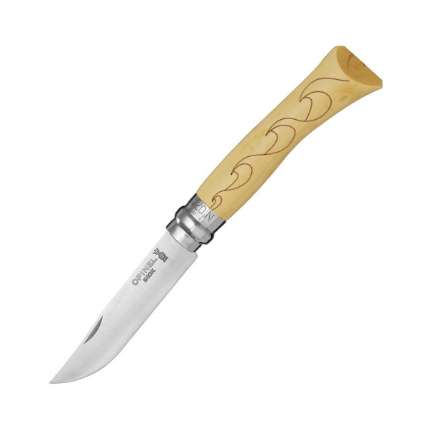 Нож Opinel №7 Nature, нержавеющая сталь, рукоять самшит, гравировка волны, 001552 001552 от прозводителя Opinel